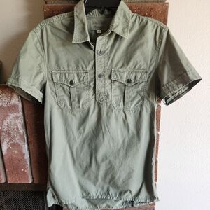 Madewell Women's Army Green Cotton Poplin Top